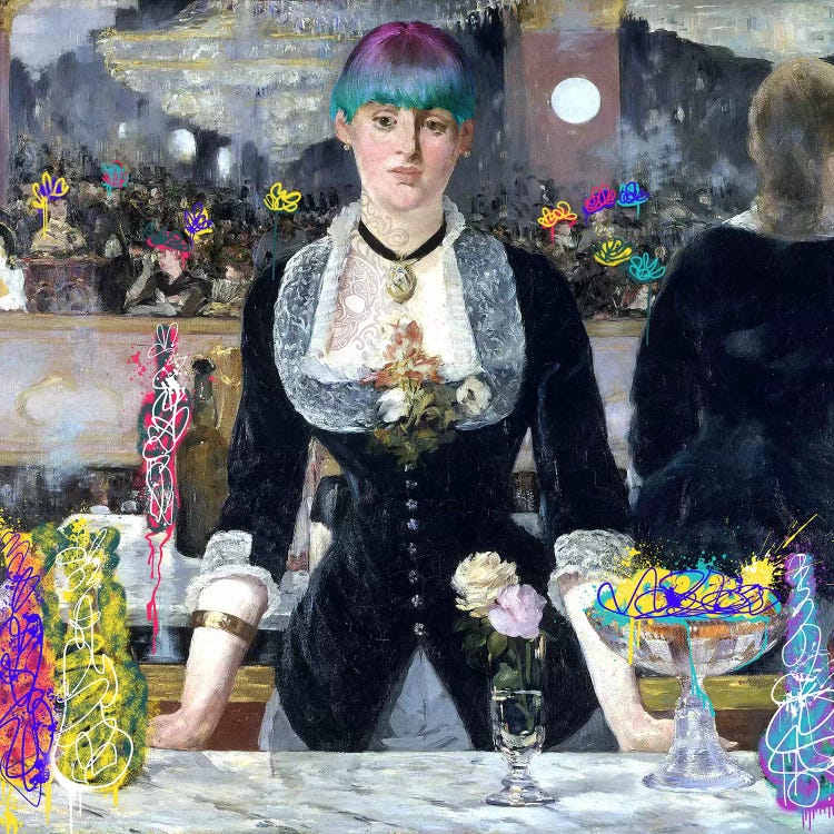 A Bar at the Folies-Bergère -Barmaid with a Skeleton Tattoo