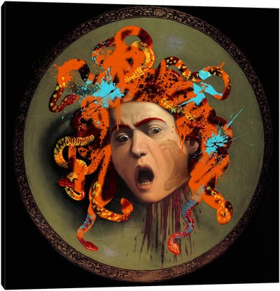 Medusa -The Lady with pet Snakes on her Head Canvas Art Print - Renaissance ReDux