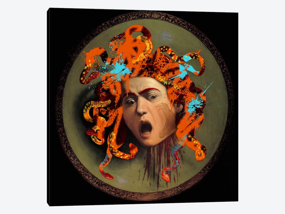 Medusa -The Lady with pet Snakes on her Head by 5by5collective 1-piece Canvas Wall Art