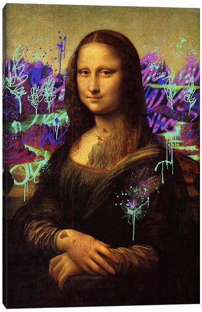 Mona Lisa -The Perfect Smile Canvas Art Print - Street Art & Graffiti