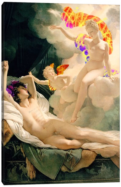 Morpheus and Iris - Messenger of the Gods and God of Dreams Canvas Art Print - Male Nude Art
