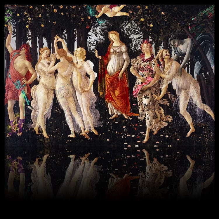 Primavera -The Celebration of Spring Pink and Orange by 5by5collective wall art