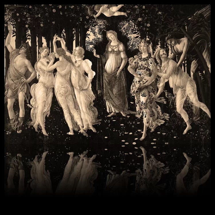 Primavera -The Celebration of Spring Sepia by 5by5collective wall art
