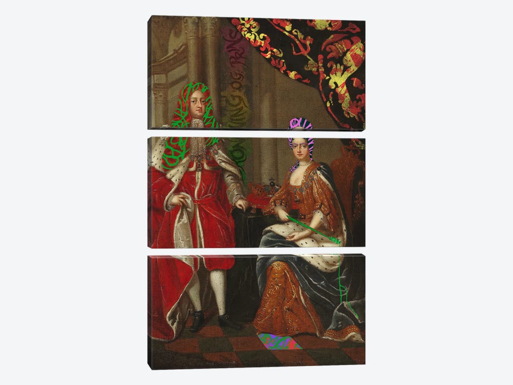 Queen Anne and Prince George -The Royal Couple by 5by5collective 3-piece Canvas Wall Art