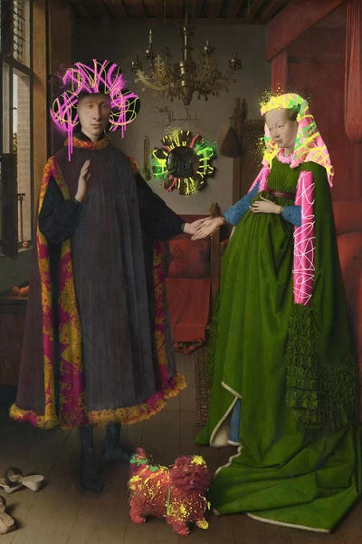 Street Art: The Arnolfini Portrait -Double Wedding Portrait by 5by5collective