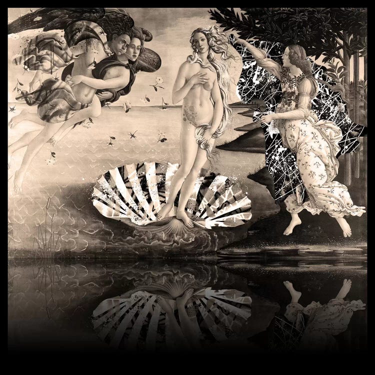 The Birth of Venus -The Lady on the Seashell Sepia by 5by5collective wall art