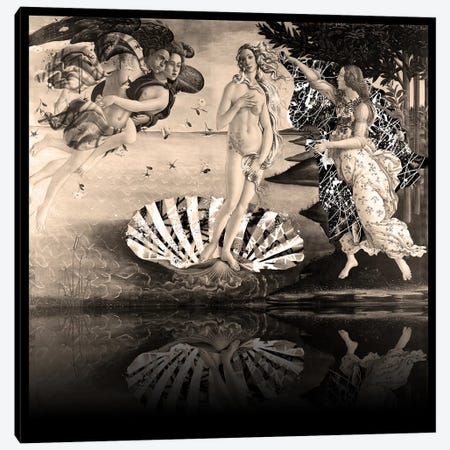 The Birth of Venus -The Lady on the Seashell Sepia Canvas Print #RRX36} by 5by5collective Art Print