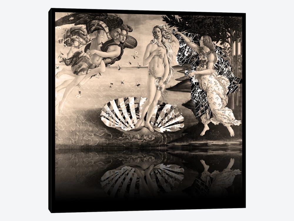 The Birth of Venus -The Lady on the Seashell Sepia by 5by5collective 1-piece Canvas Art