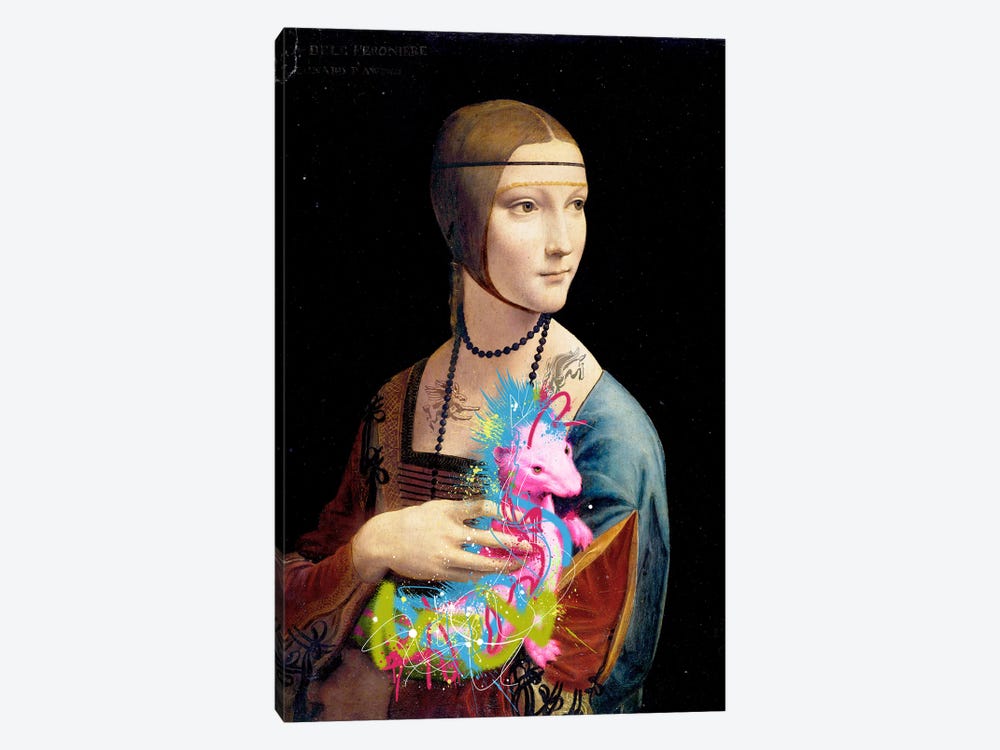 Lady with an Ermine -The Rocking Stoat vertical by 5by5collective 1-piece Canvas Print