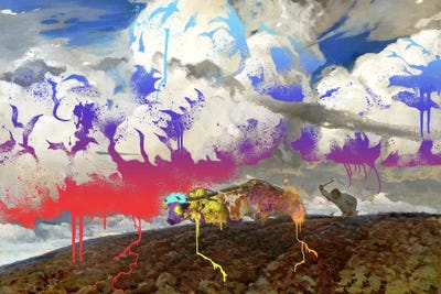 Soil -The Two Cows Plowing Soil  by 5by5collective canvas print