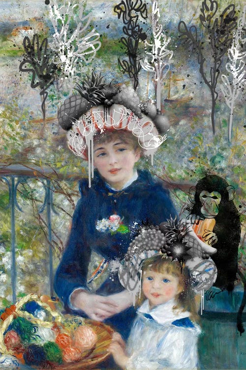 Two Sisters (On the Terrasse) -Springtime Picnic with a Monkey