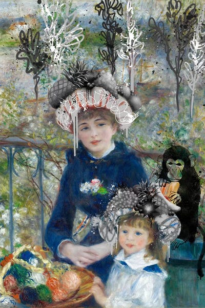 5by5collective: Two Sisters (On the Terrasse) -Springtime Picnic with a Monkey by 5by5collective