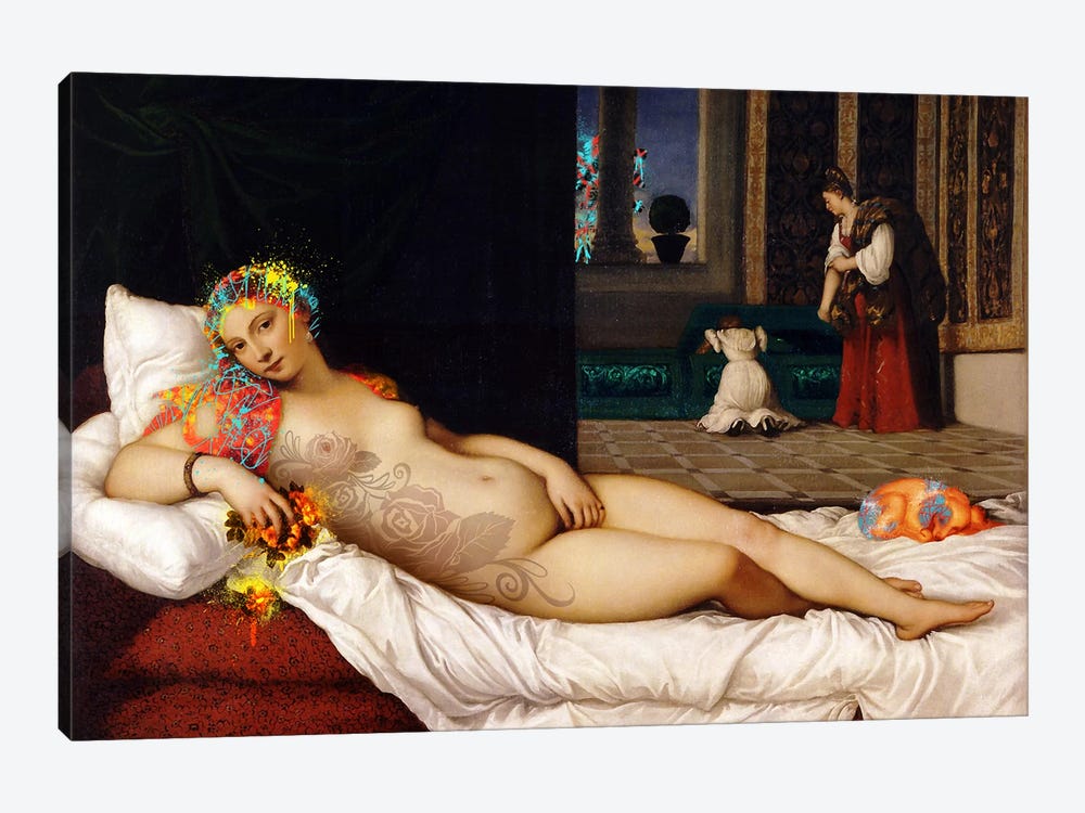 Venus of Urbino -The Lady waiting to be Dressed  by 5by5collective 1-piece Canvas Art