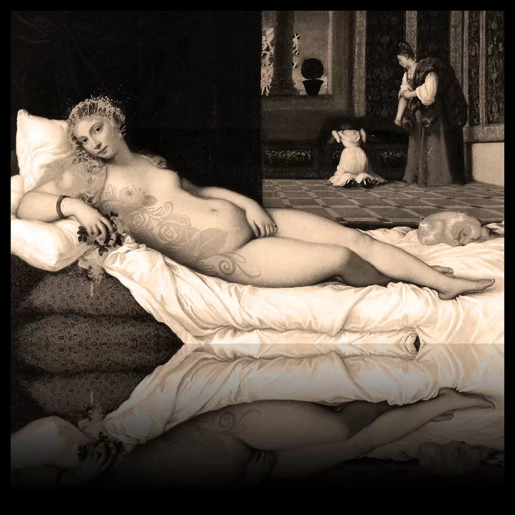 Venus of Urbino -The Lady waiting to be Dressed Sepia