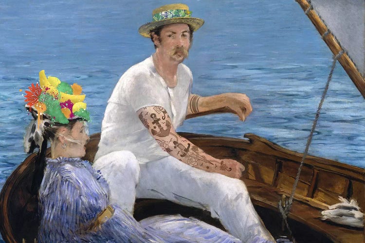 Boating - A Couple Sailing on the Boat  by 5by5collective wall art