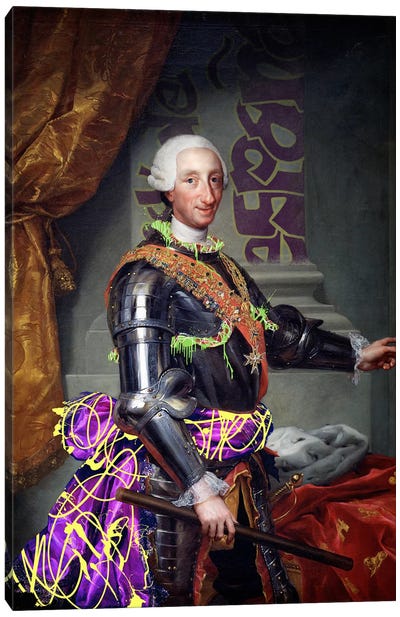 Portrait of Charles III of Spain -King of Spain with a Fancy Wardrobe Canvas Art Print - Royalty