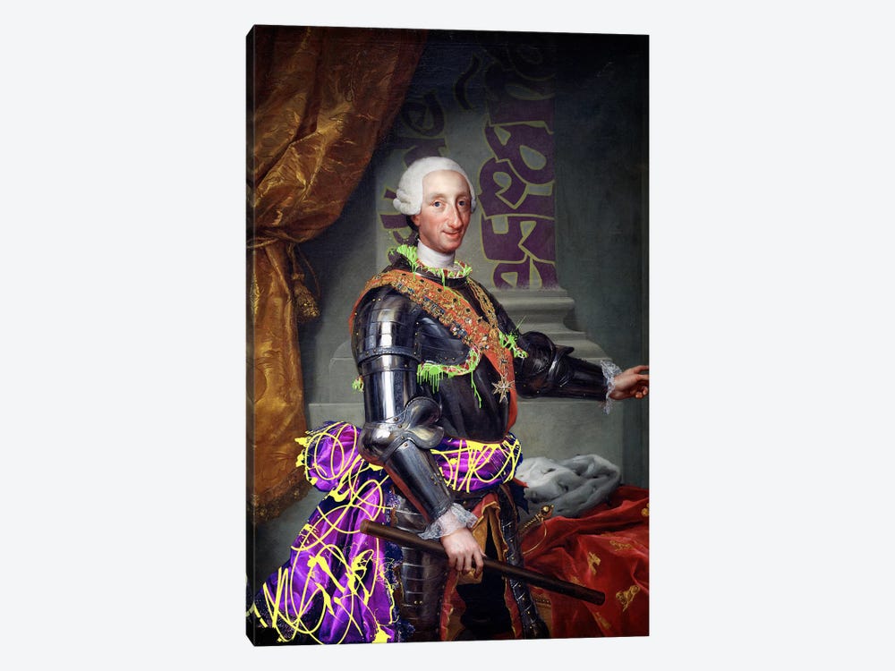 Portrait of Charles III of Spain -King of Spain with a Fancy Wardrobe by 5by5collective 1-piece Canvas Artwork