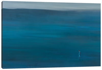There Is Always Another Walking Beside You Canvas Art Print - Blue Abstract Art