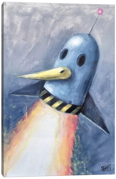 Flight Of The Blue Bird Canvas Art Print - Unlikely Friends