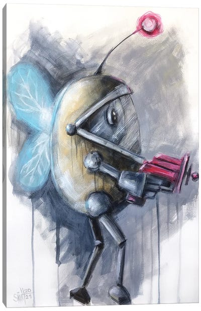Fly Robot Canvas Art Print - Ruslan Aksenov
