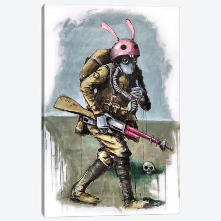 Rabbit Troops Canvas Print #RSA46} by Ruslan Aksenov Canvas Wall Art