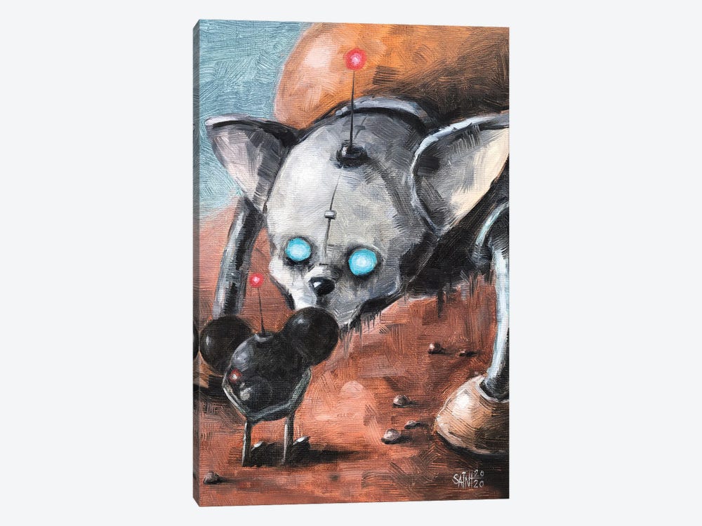 Cat And Mouse by Ruslan Aksenov 1-piece Canvas Artwork