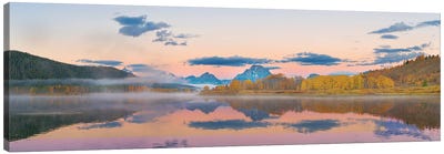 Sunrise at Oxbow Bend in fall, Grand Teton National Park, Wyoming I Canvas Art Print