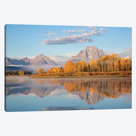 Sunrise at Oxbow Bend in fall, Grand Teton National Park, Wyoming II Canvas Print #RSD6} by Richard & Susan Day Canvas Print