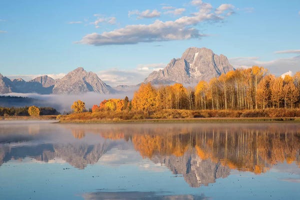 Teton Range: Sunrise at Oxbow Bend in fall, Grand Teton National Park, Wyoming II by Richard & Susan Day
