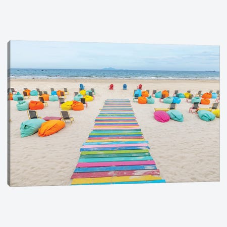 Colorful Beach Walkway Vietnam Canvas Print #RSI2} by Richard Silver Canvas Print