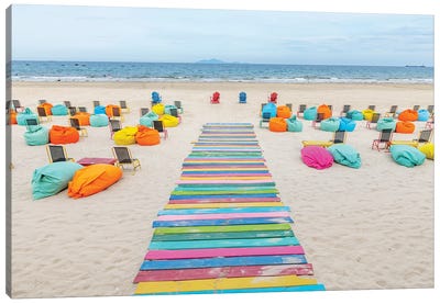 Colorful Beach Walkway Vietnam Canvas Art Print