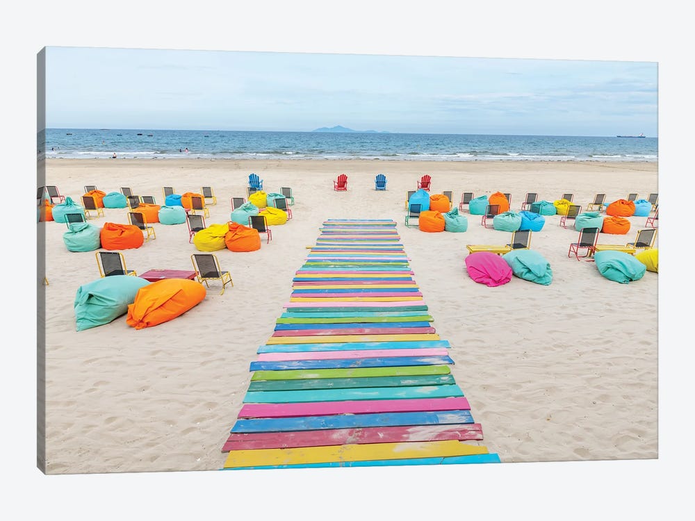 Colorful Beach Walkway Vietnam by Richard Silver 1-piece Art Print