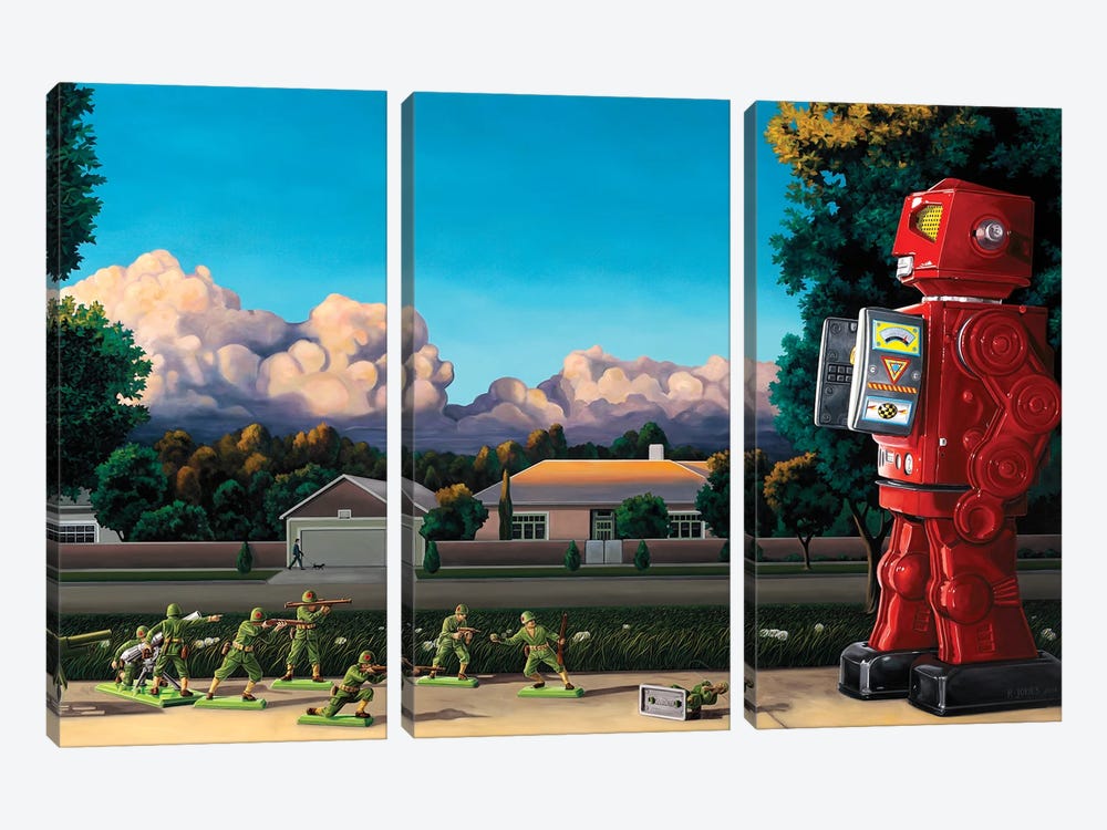 We Come In Peace by Ross Jones 3-piece Canvas Print