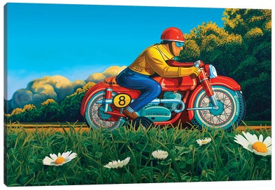 Red Racer Canvas Art Print - Ross Jones
