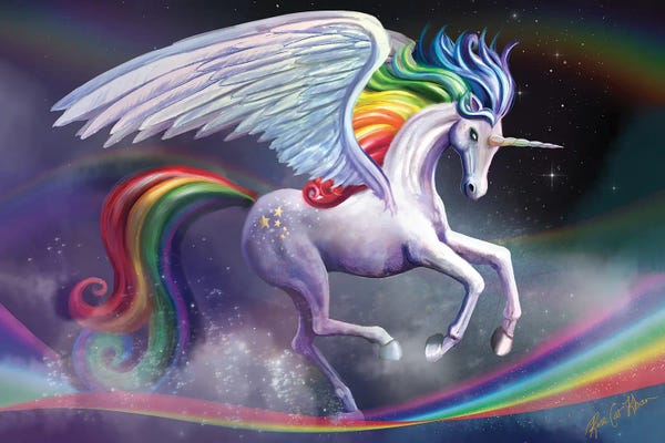 Rose Khan: Rainbow Dancer Unicorn by Rose Khan