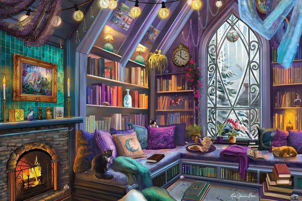 Clocks: Cozy Winter Book Nook by Rose Khan