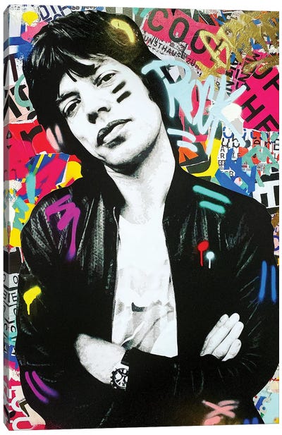 Mick Canvas Art Print - Pop Collage