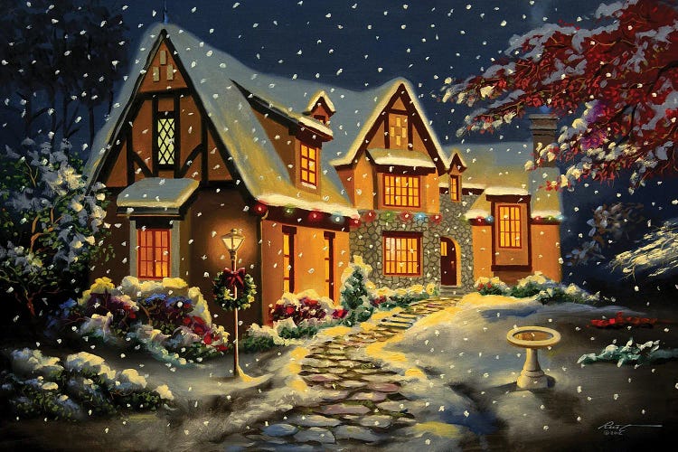 Pretty House Snow Scene