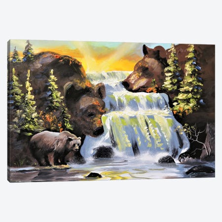 Bears Illusion Canvas Print #RSR14} by D. "Rusty" Rust Canvas Wall Art