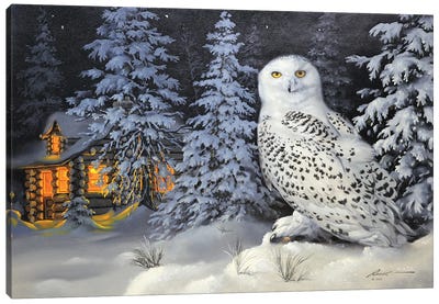 Snowy Owl Canvas Art Print - Cabins