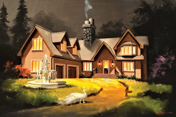 Peacocks: House With Peacock by D. "Rusty" Rust