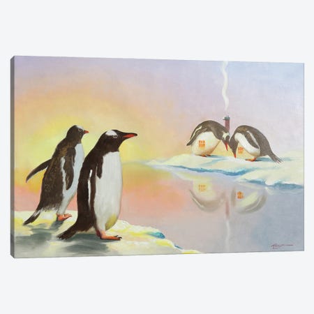 Penguin Hut Canvas Print #RSR160} by D. "Rusty" Rust Canvas Artwork