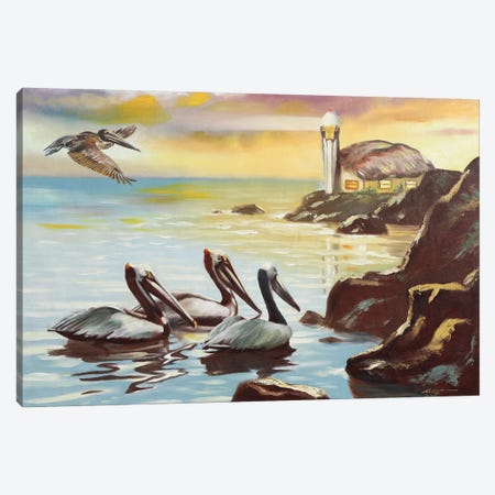 Pelican Place Canvas Print #RSR161} by D. "Rusty" Rust Canvas Artwork