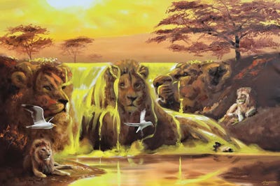 Lion Around by D. "Rusty" Rust art print