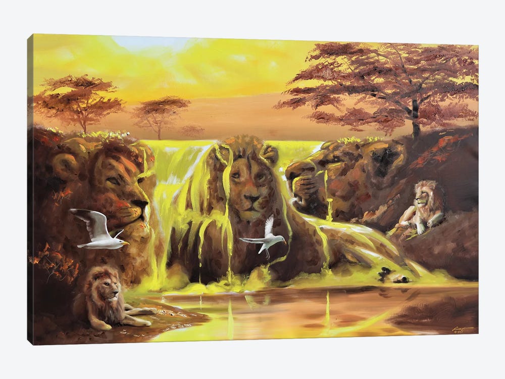 Lion Around by D. "Rusty" Rust 1-piece Canvas Art Print