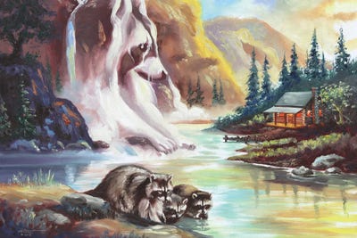 Raccoons! by D. "Rusty" Rust art print