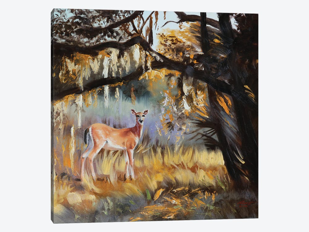 Whitetail Deer by D. "Rusty" Rust 1-piece Canvas Artwork