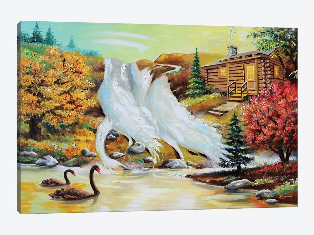 Three Swans by D. "Rusty" Rust 1-piece Canvas Art