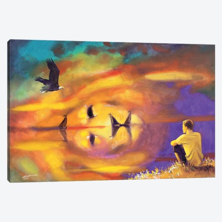 Flion In The Sky Canvas Print #RSR202} by D. "Rusty" Rust Canvas Print
