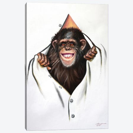Chimp Canvas Print #RSR220} by D. "Rusty" Rust Art Print
